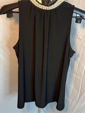 White House Black Market Black Sleeveless High-Neck Top
